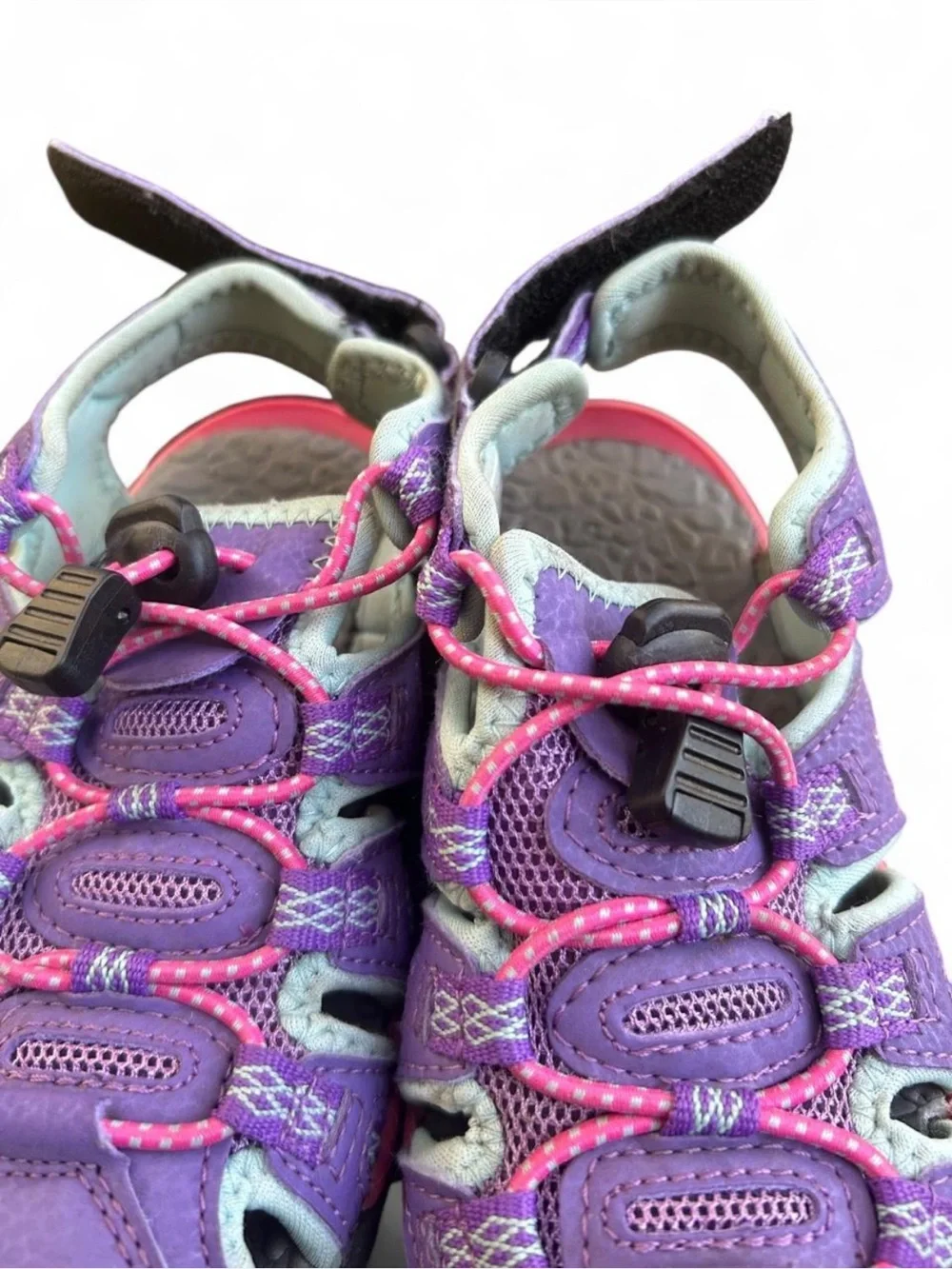 Kids Purple Active Sandals with Pink Accents